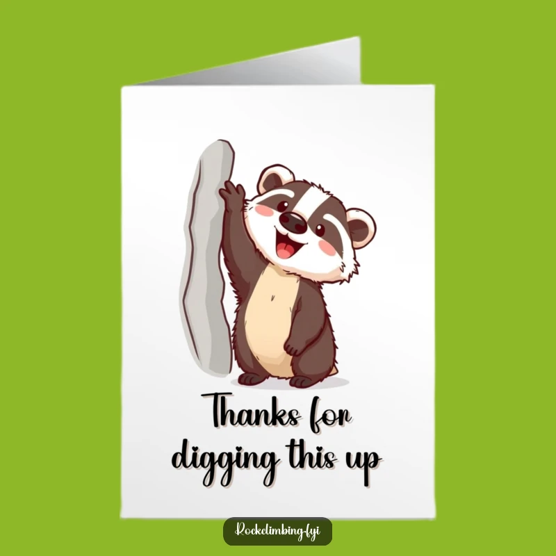 Happy Badger Free Printable Thank You Card - Funny Download