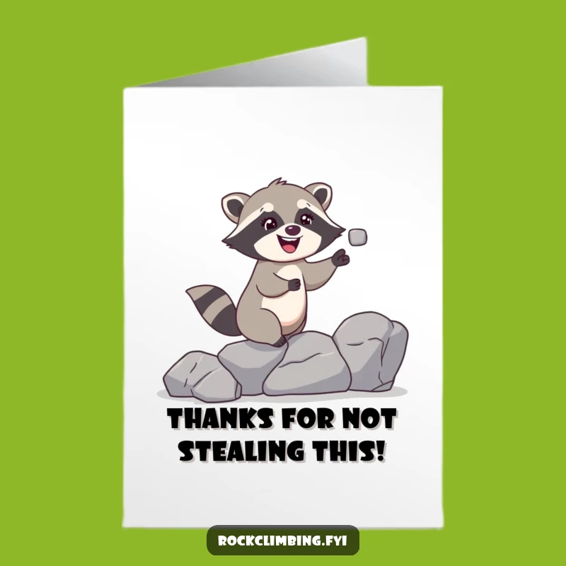 Free Printable Thank You Card: Giggling Raccoon's Playful Thanks - Downloadable Gift
