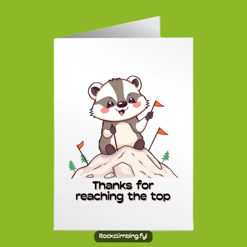 Free Printable Thank You Card: Badger's Grateful Summit - Funny Message