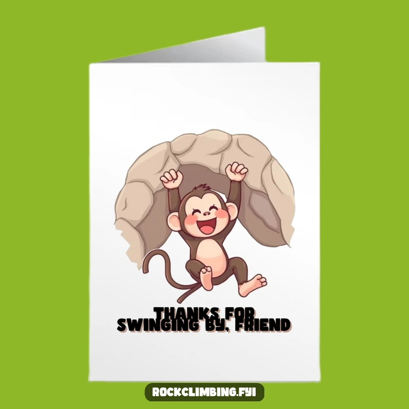 Free Printable Monkey Thank You Card: Funny Primate Downloadable Gift to Express Gratitude