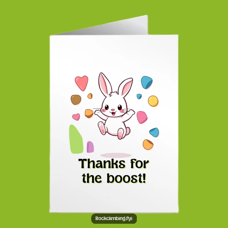 Free Printable Thank You Card: Playful Rabbit Climber, Hilarious Downloadable Appreciation