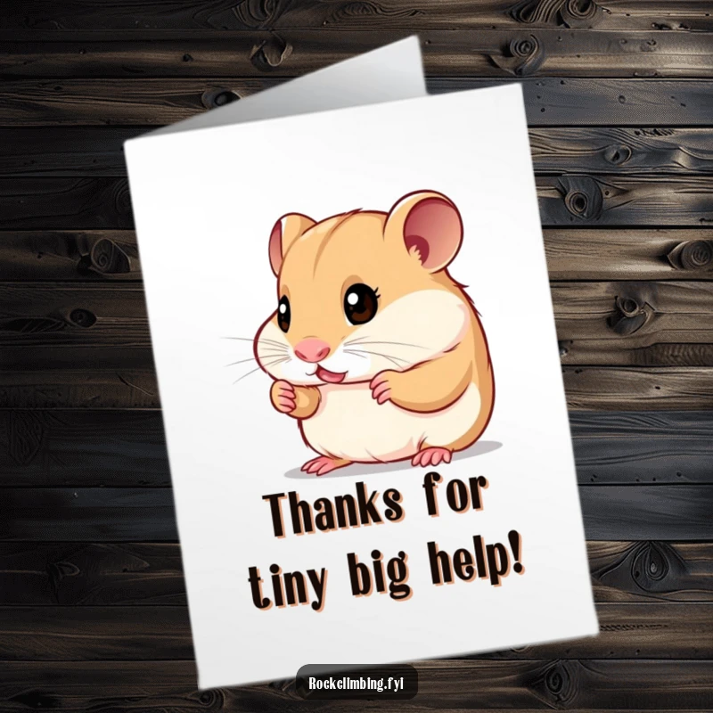 Funny Free Printable Hamster Thank You Card: A curious hamster observes the world. A charming downloadable gift for gratitude.