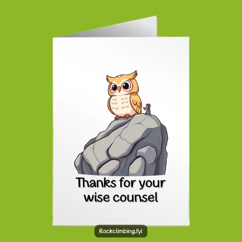 Free Printable Thank You Card: Owl Climber Gratitude Downloadable