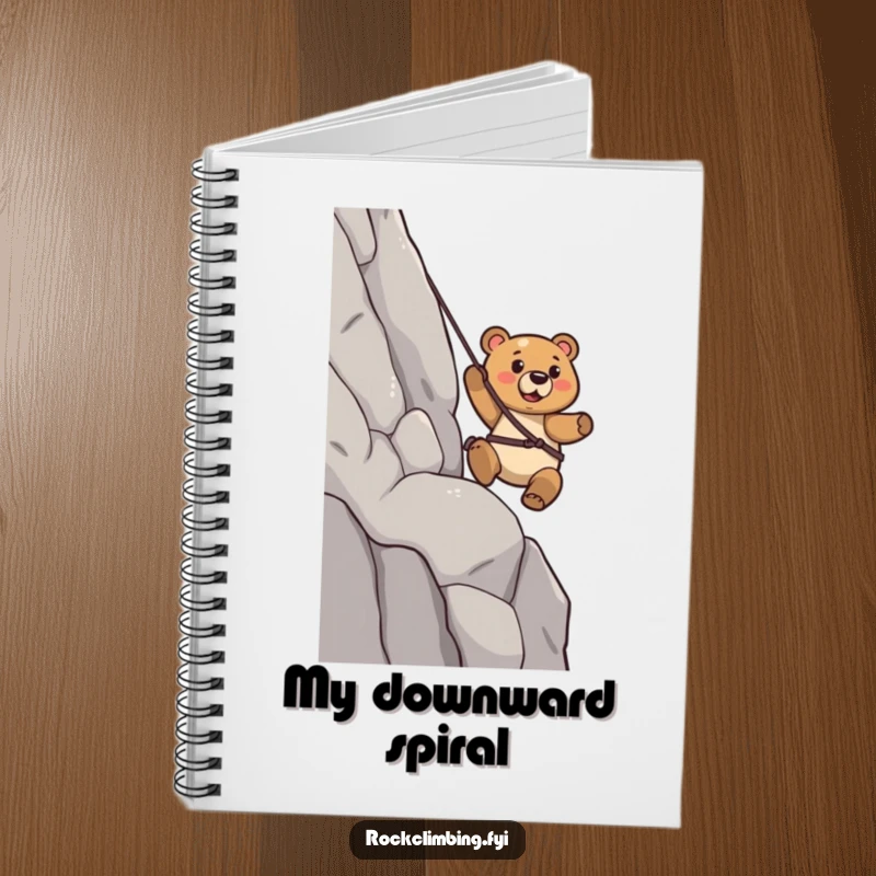 Funny Bear Notebook: A determined bear confidently rappels down a cliff, inspiring notes and adventurous thoughts.