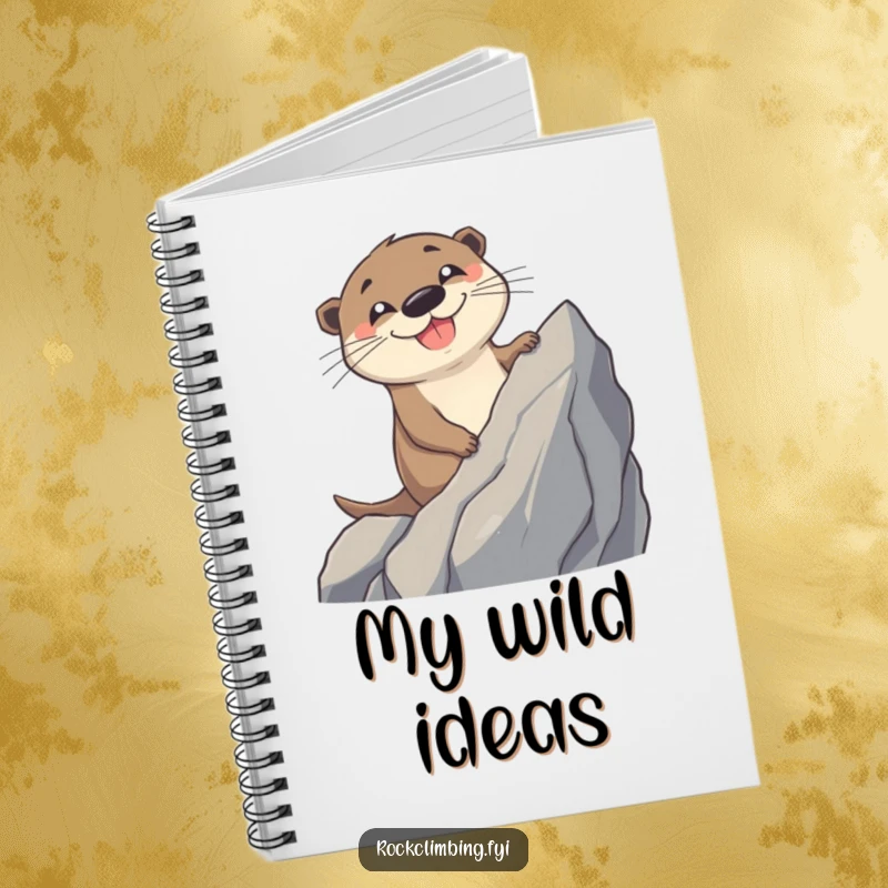 Funny Otter Notebook: A cheerful otter with a wide grin climbs a jagged rock, inspiring notes and imaginative thoughts.