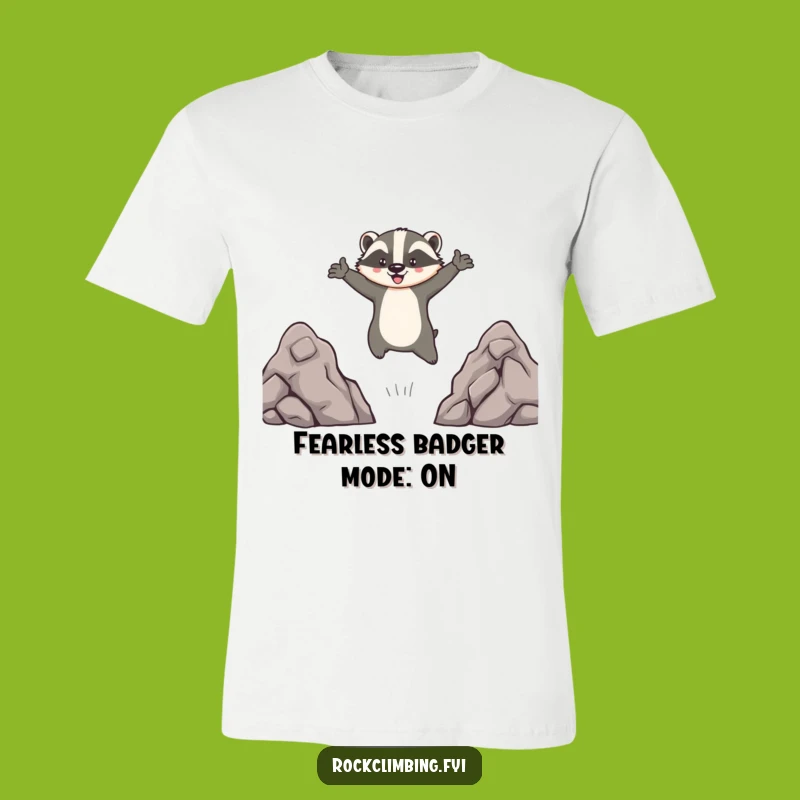 Funny Brave Badger Leaping T-Shirt - Hilarious Animal Adventure Tee for Men and Women