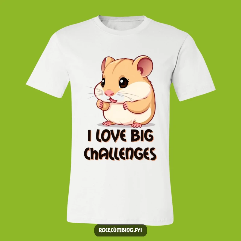 Funny Curious Hamster Climber T-Shirt - Conquer Your Day with Humor