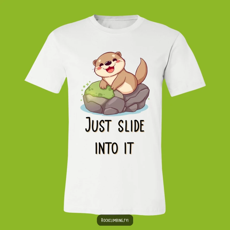 Funny Otter Sliding T-Shirt: Joyful River Creature Tee for Otter Enthusiasts