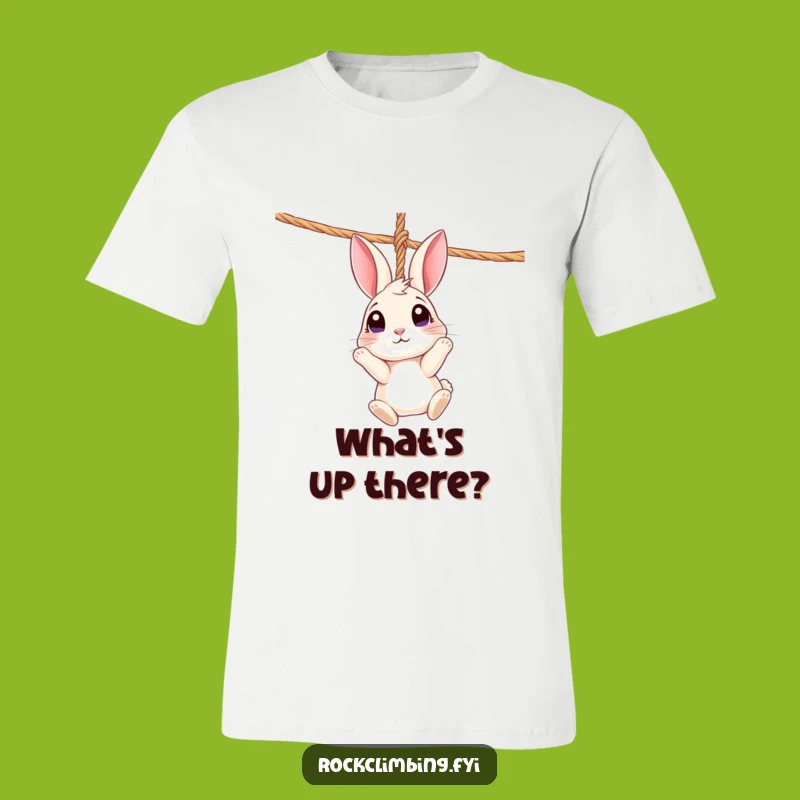 Funny Rabbit Rope T-Shirt: Curious Explorer Tee, Perfect Whimsical Gift!