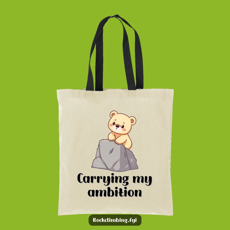 Funny Climbing Bear Cub Tote Bag: Carry Your Adventures in Style