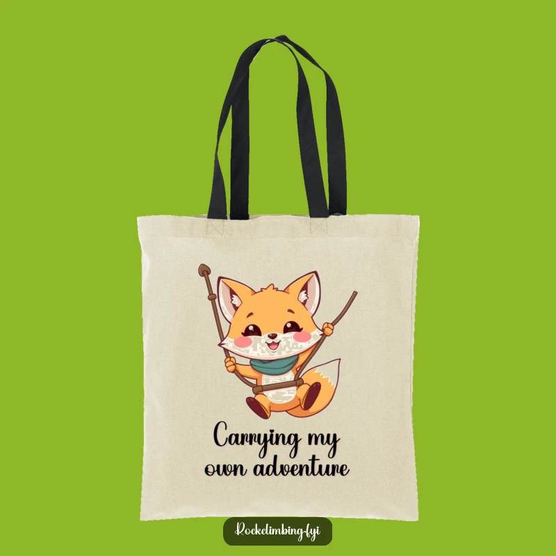 Funny Fox Rope Swing Tote Bag: Carry Your Fun Everywhere