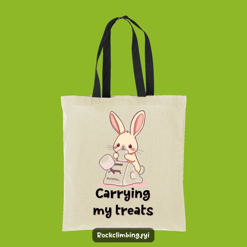 Funny Bunny Marshmallow Climb Tote Bag: Carry Your Sweetness