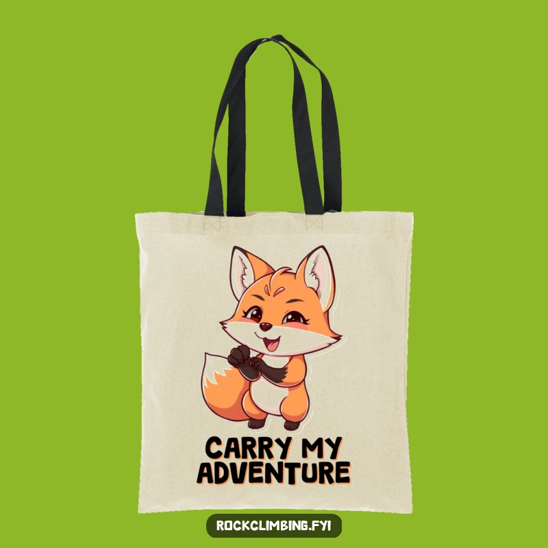 Funny Fox Climber Tote Bag - Spacious and Hilarious Carry-All for Adventurers