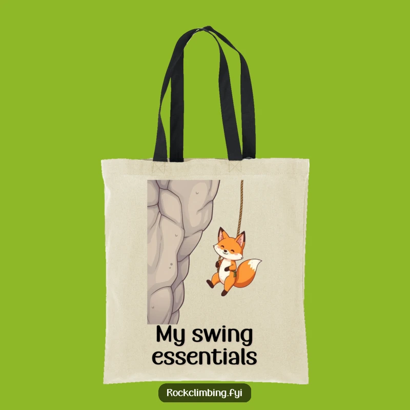 Funny Fox Rope Swing Tote Bag: Playful Crag Accessory - Perfect Gift
