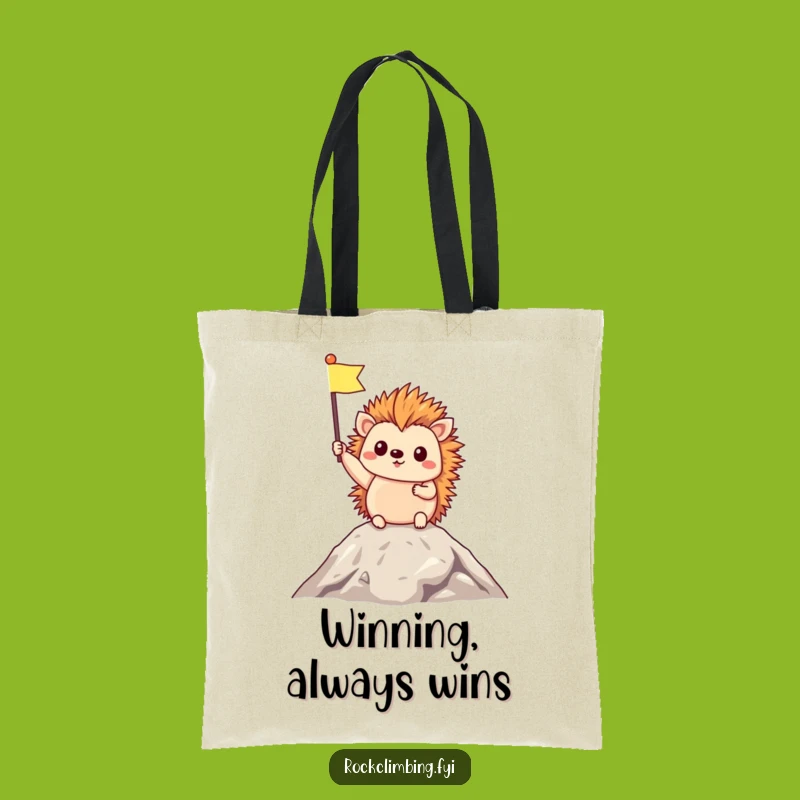 Funny Hedgehog Summit Tote Bag: Carry Your Triumphs with Style