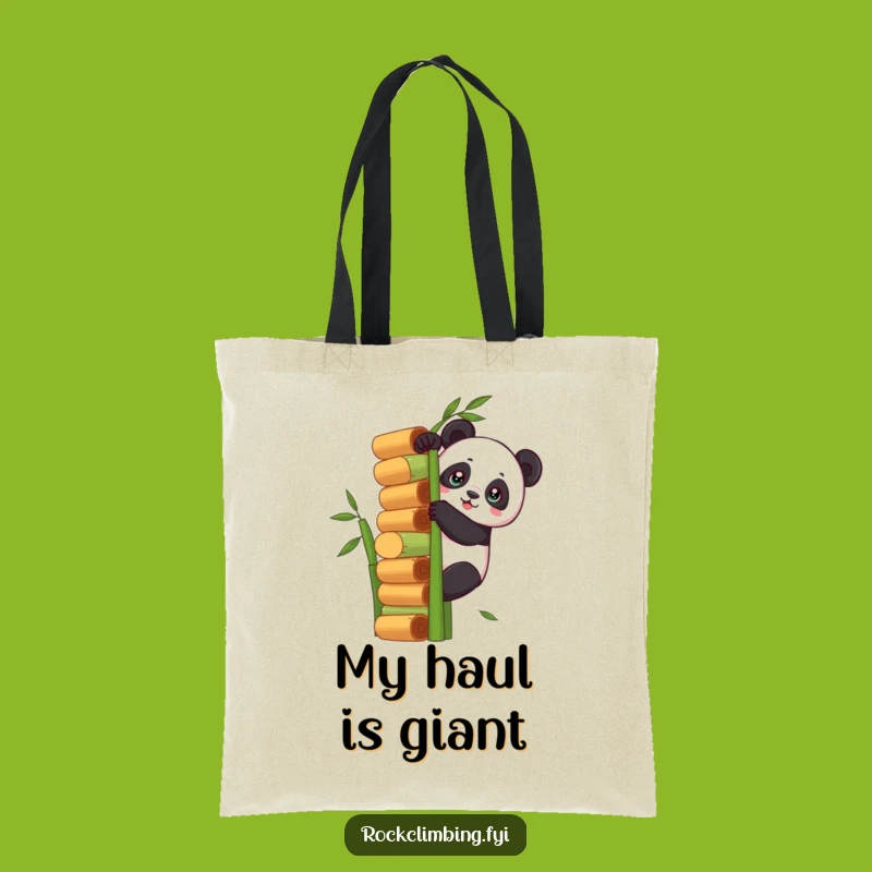 Funny Panda Climbing Tote Bag: Carry Your Ambitions with Hilarious Style