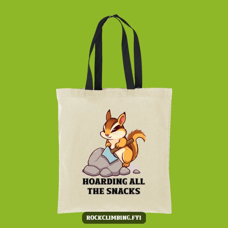 Funny Chipmunk Pickaxe Tote Bag - Durable & Determined Miner Carryall
